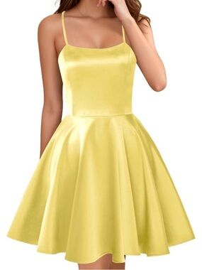 Homecoming Dress- Spaghetti Straps Satin Mini